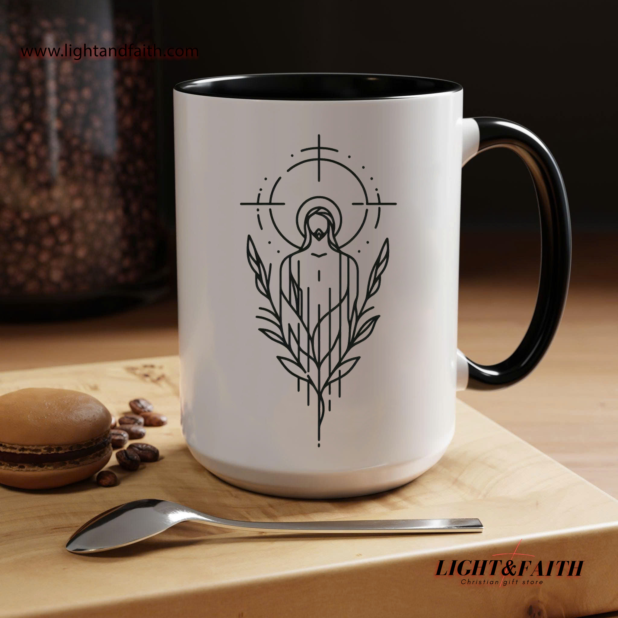 Minimalist Virgin Mary Mug, Catholic Line Art Coffee Cup, Christian Gift for Her, Marian Symbol Mug, Religious Home Decor Mug MULAF62